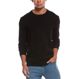 Ted Baker Mens  Basket Stitch Wool-Blend Crewneck Sweater, Black